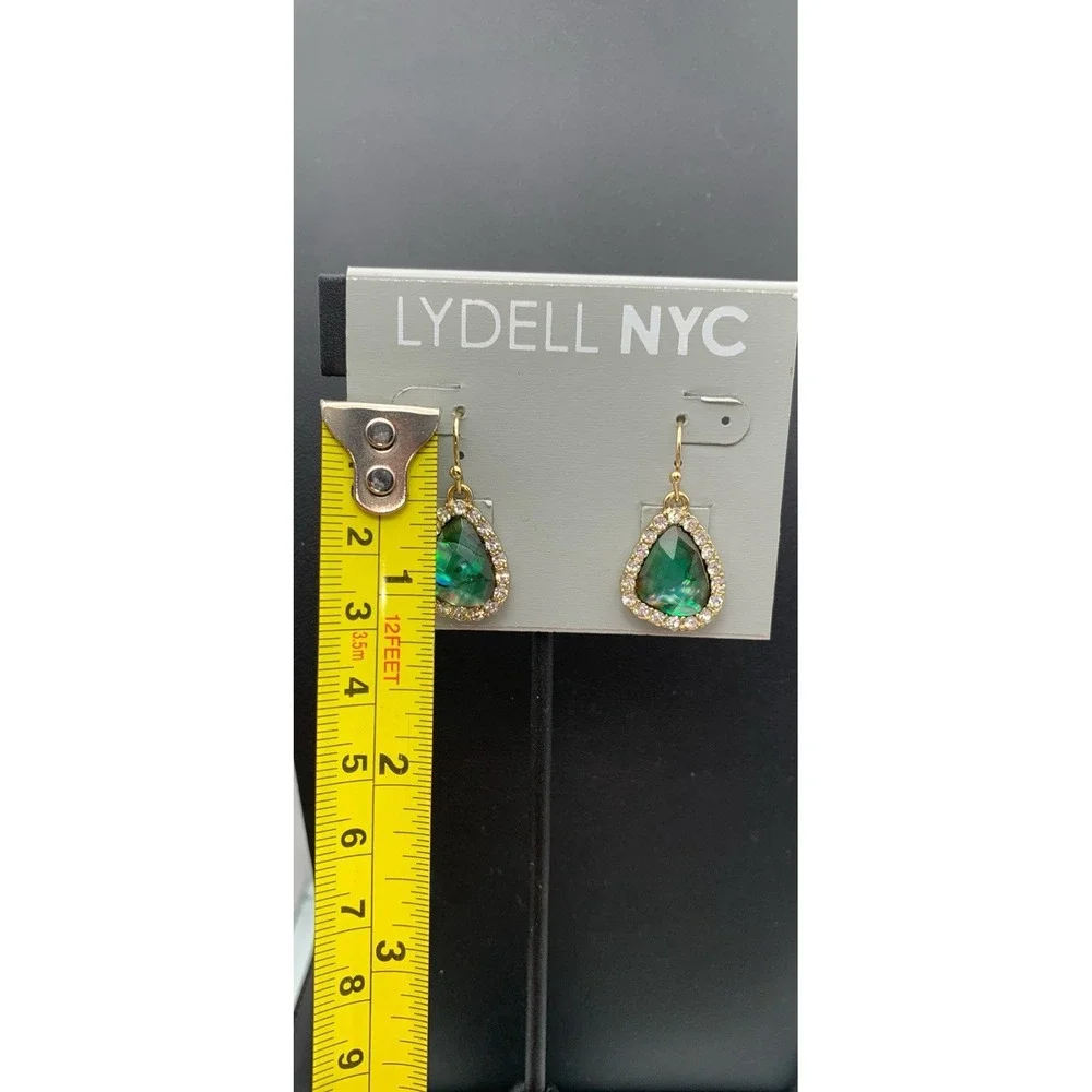 NWT NOS Lydell NYC Gold Tone  Rhinestone And Faux Abalone Pierced Earrings